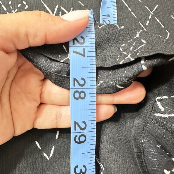 Eileen Fisher Marrakesh Printed Silk Tencel Blouse Black Women Large - Picture 7 of 7